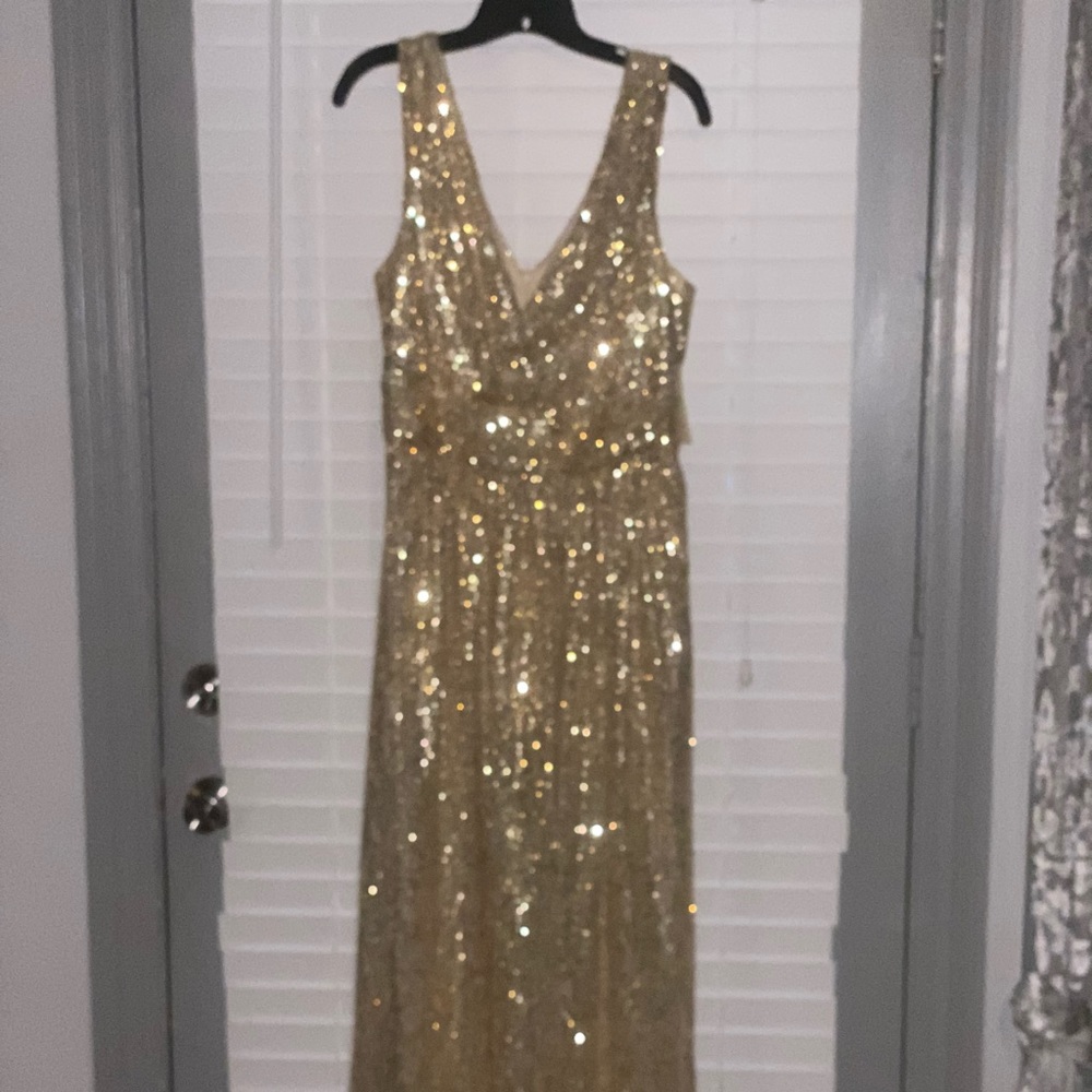 Kate Kasin Gold Sequin Dress